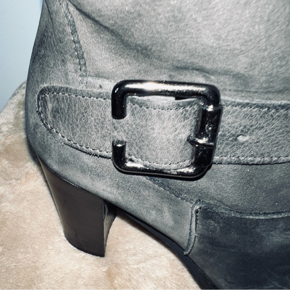 Vera Gomma Gray Leather Knee-High Boots - Italy - Women’s Size 7.5 EU 38 - Picture 8 of 12